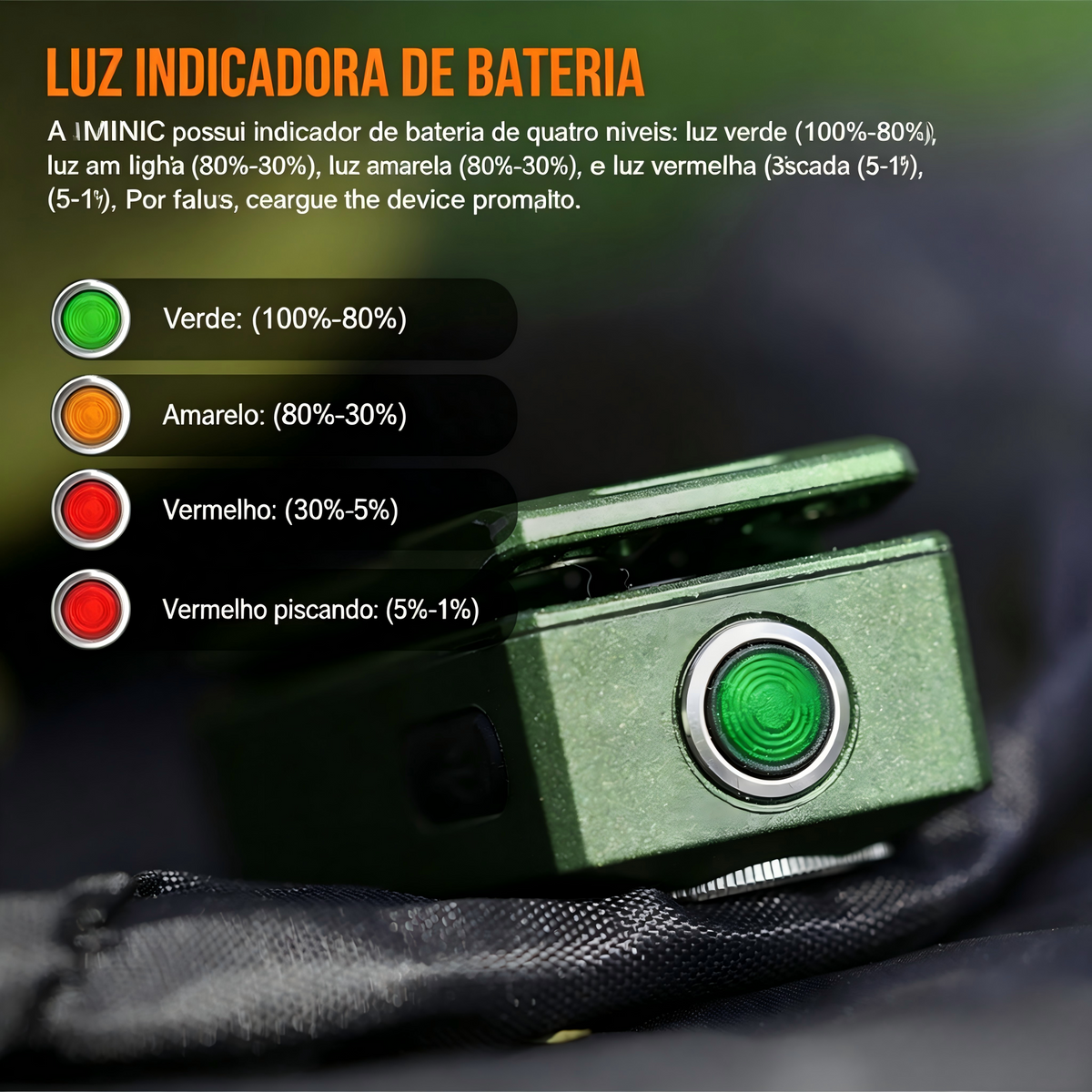 Lanterna EDC MINI-C 800LM Preto com Clip Magnético Recarregável USB-C TrustFire