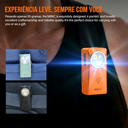 Lanterna EDC MINI-C 800LM Preto com Clip Magnético Recarregável USB-C TrustFire