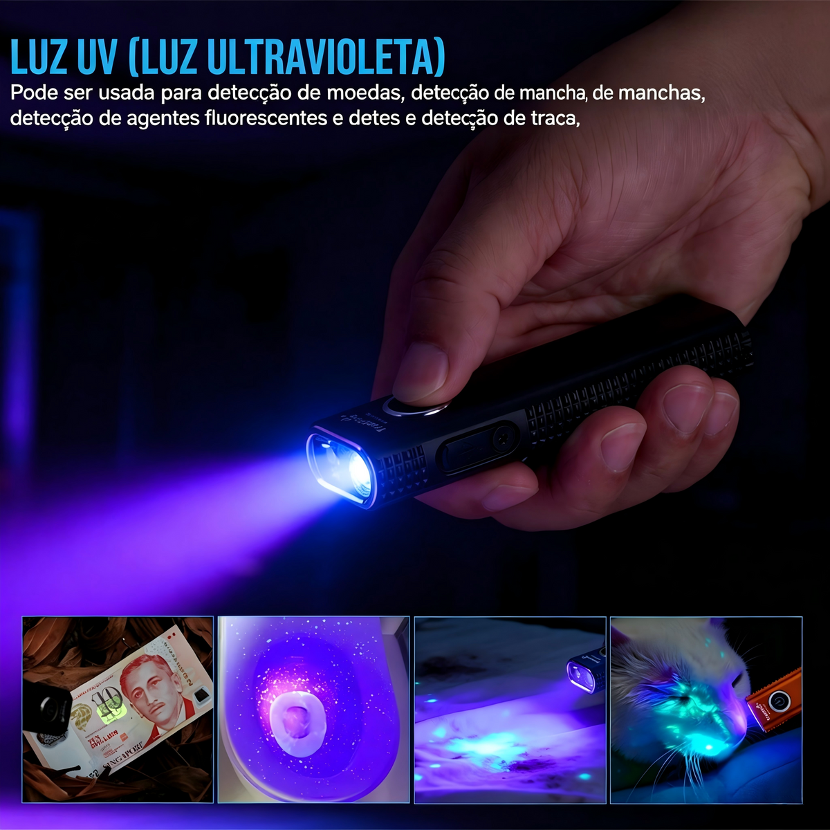 Lanterna EDC MINIX6-SE 1500LM com Luz UV Recarregável USB-C TrustFire