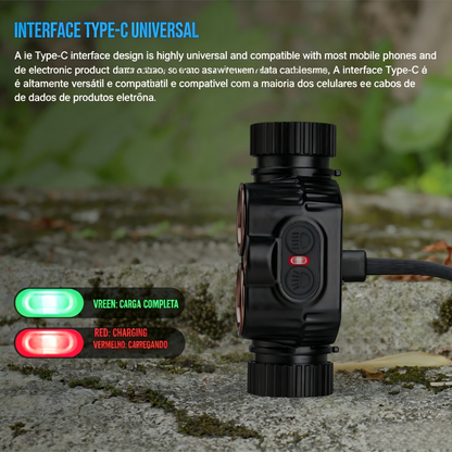 Lanterna de Cabeça H7R 2000LM Recarregável USB-C com Luz Vermelha TrustFire
