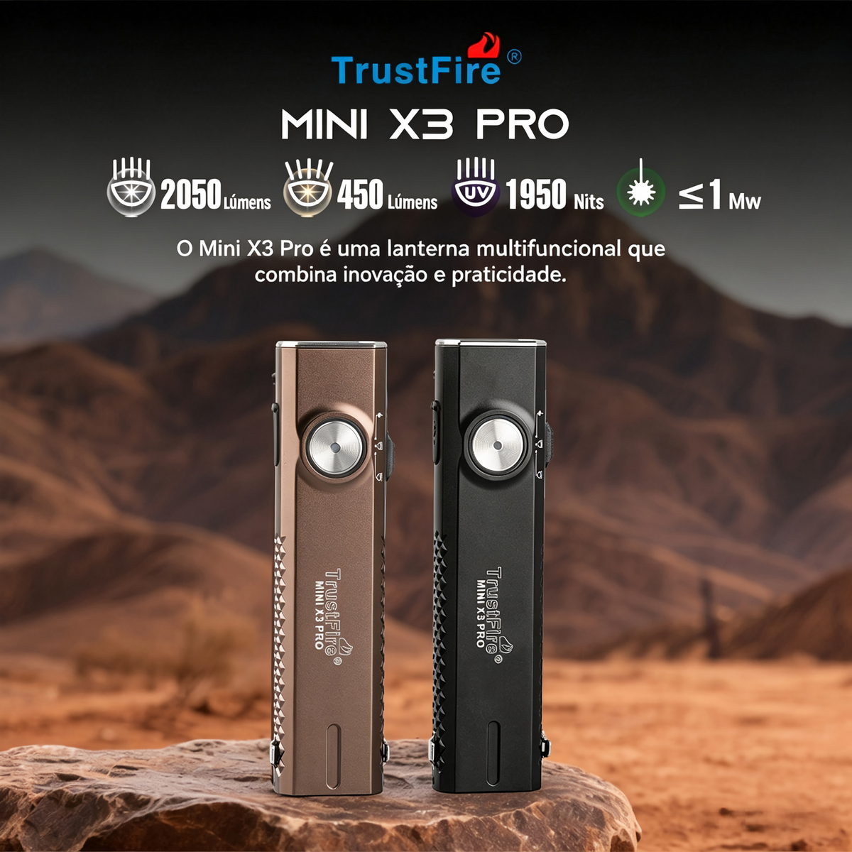 Lanterna EDC MINIX3-PRO Recarregável USB-C 2050LM TrustFire