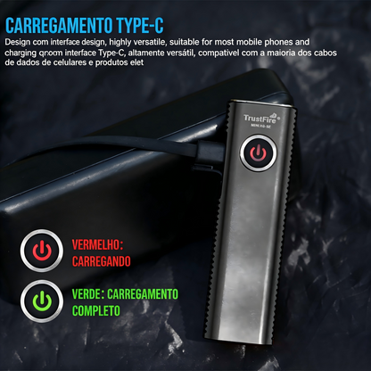 Lanterna EDC MINIX6-SE 1500LM com Luz UV Recarregável USB-C TrustFire