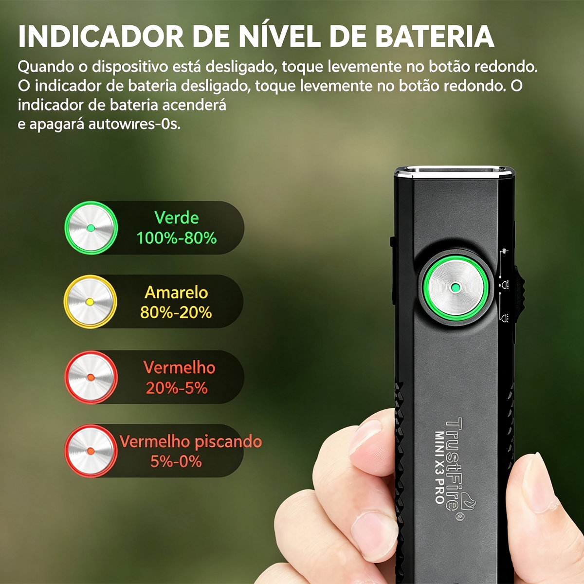 Lanterna EDC MINIX3-PRO Recarregável USB-C 2050LM TrustFire