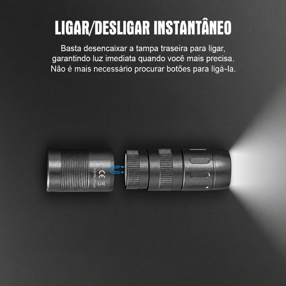 Lanterna EDC MINI-E 105LM Preto Chaveiro à Prova d'Água IPX7 TrustFire