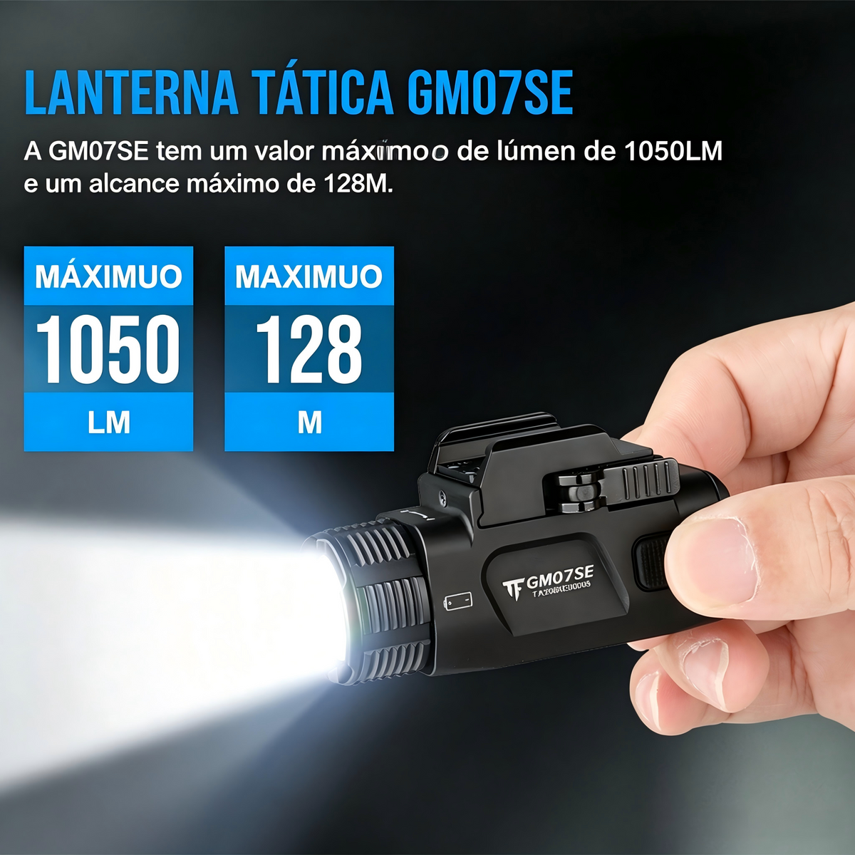Lanterna Tática com Laser Verde GM07-SE 1050LM TrustFire | Lanterna de Arma
