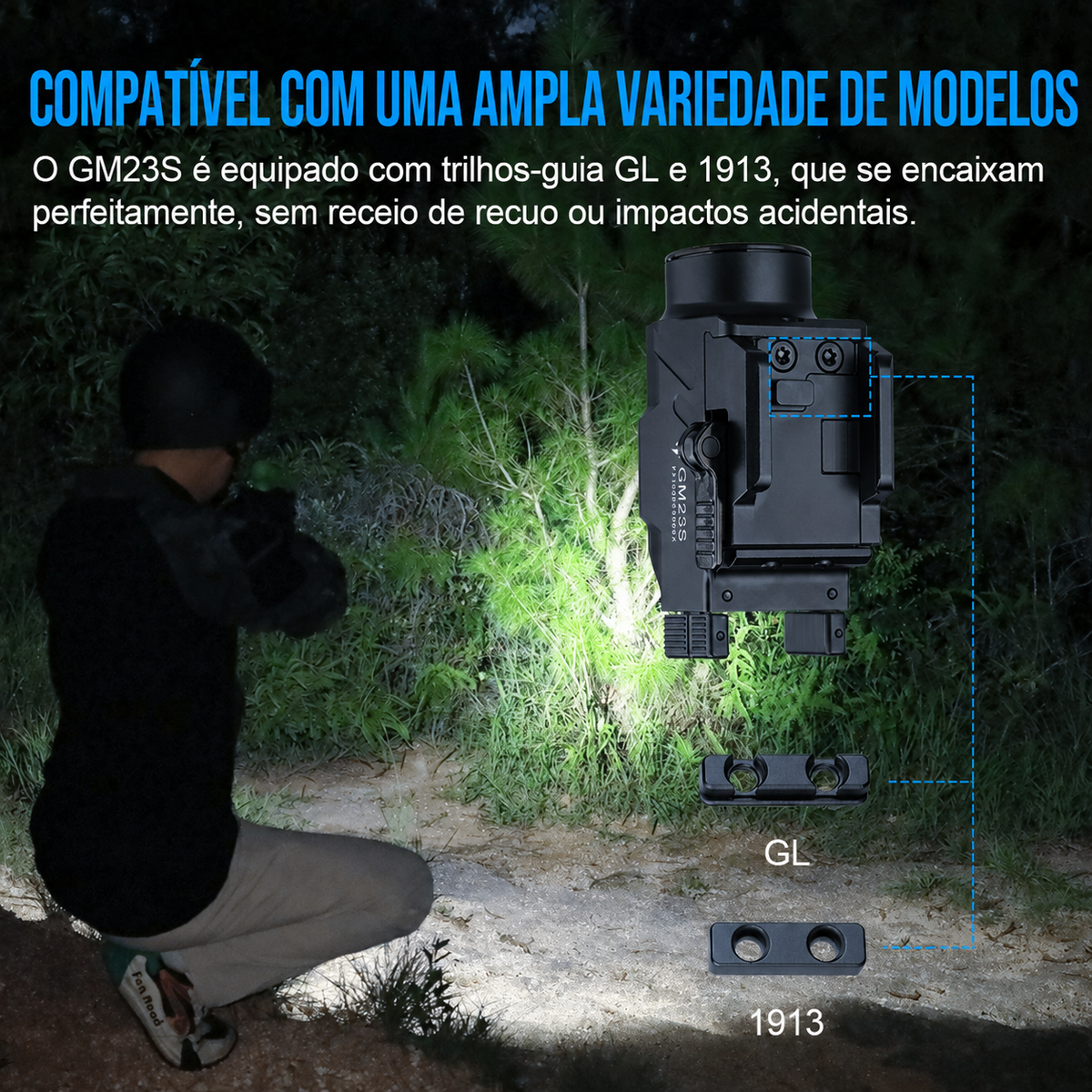 Lanterna Tática GM23S 800LM TrustFire | Lanterna de Arma