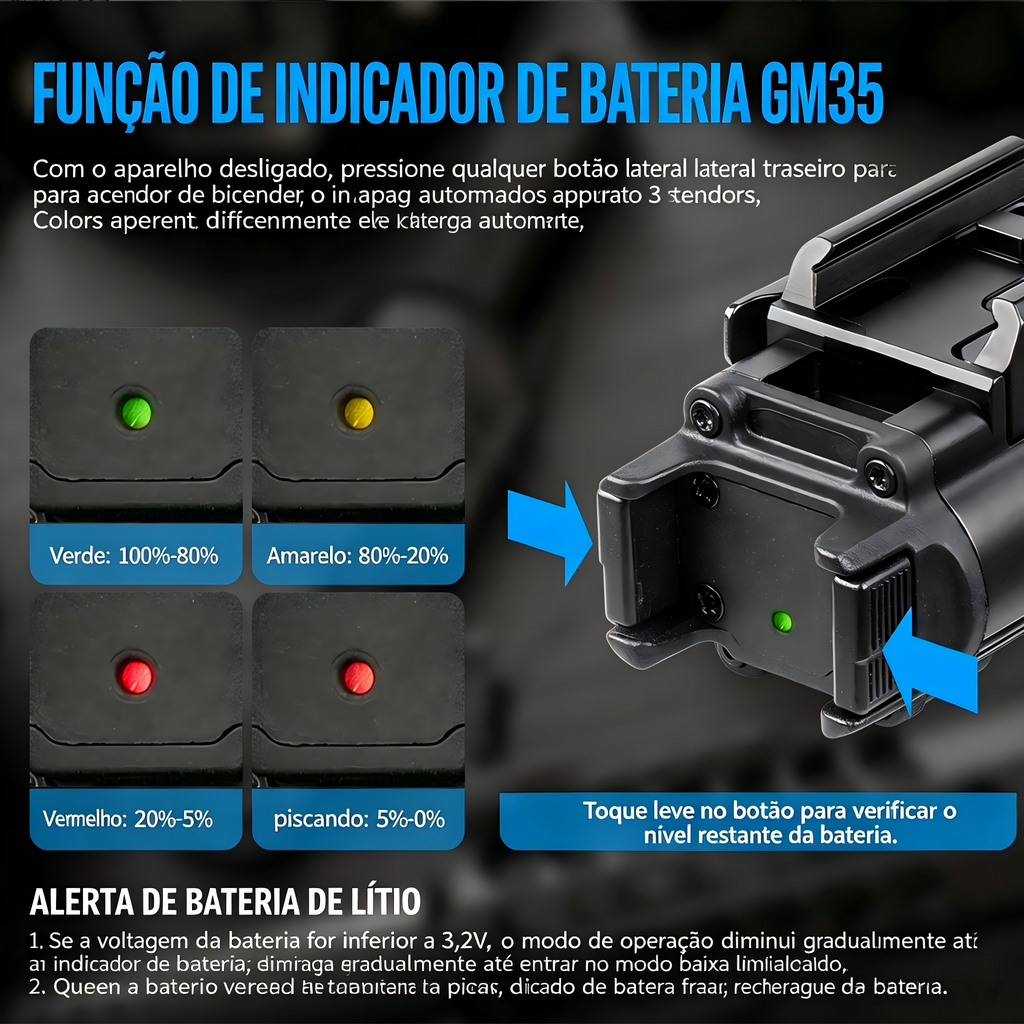 Lanterna Tática GM35 1350LM TrustFire | Lanterna de Arma