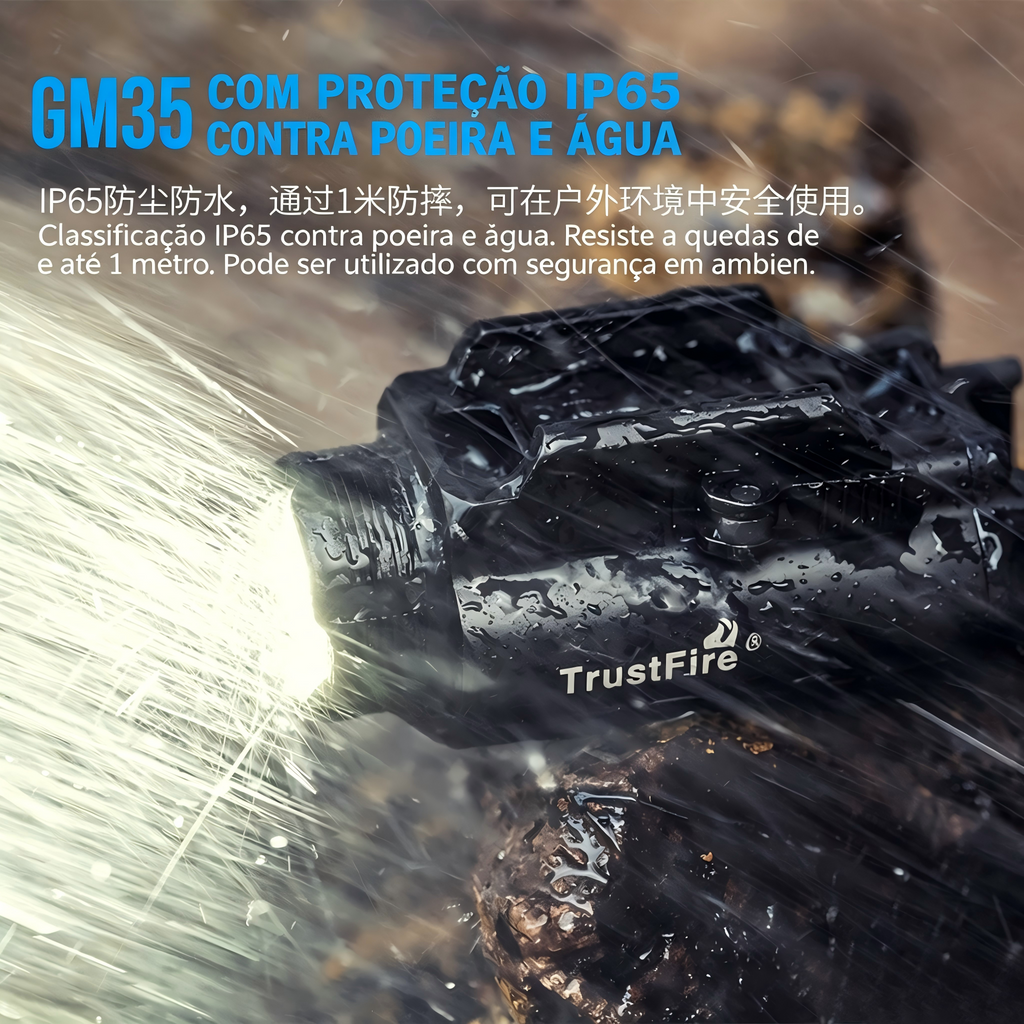 Lanterna Tática GM35 1350LM TrustFire | Lanterna de Arma