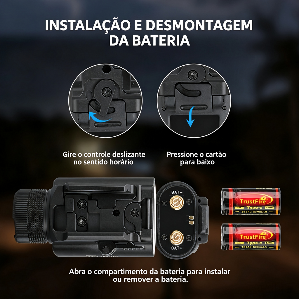 Lanterna de Pistola GM36L 2350LM Recarregável USB-C TrustFire | Lanterna de Arma