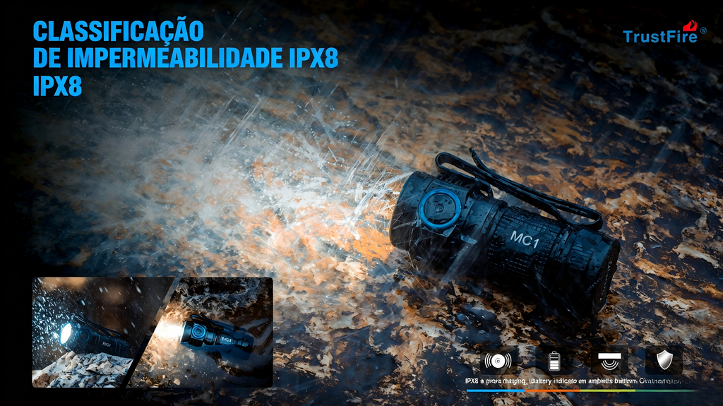 Lanterna de Bolso MC1 1000LM Recarregável Magnética TrustFire