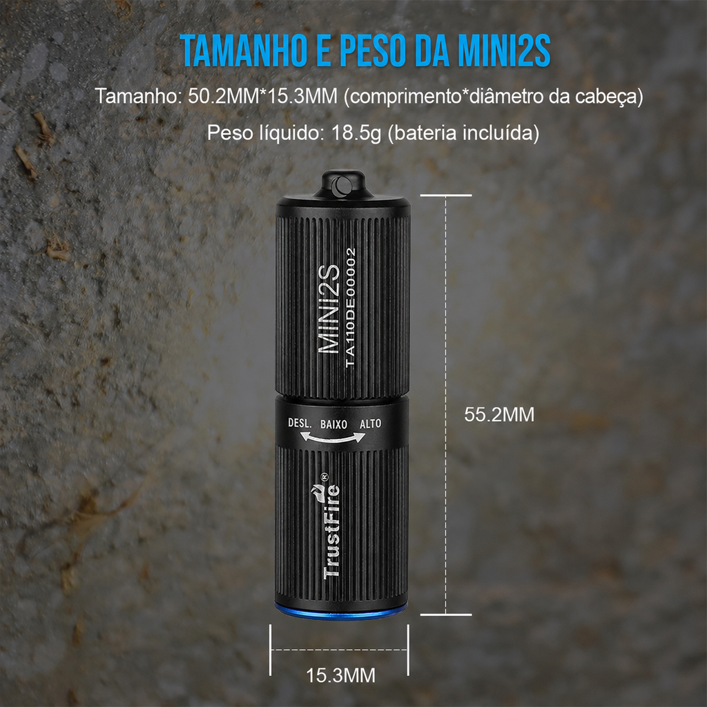 Lanterna Mini MINI2S 220LM Recarregável TrustFire