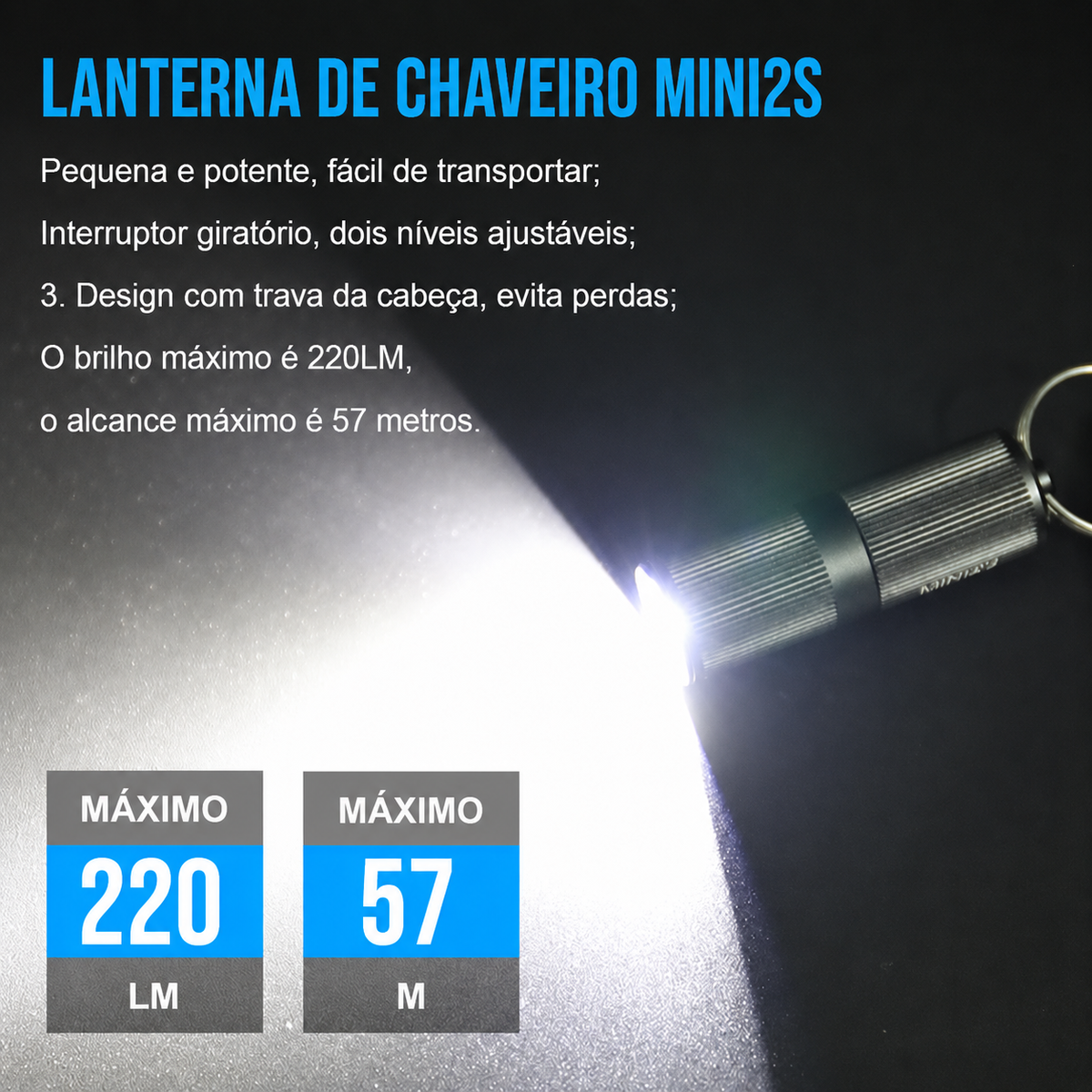 Lanterna Mini MINI2S 220LM Recarregável TrustFire