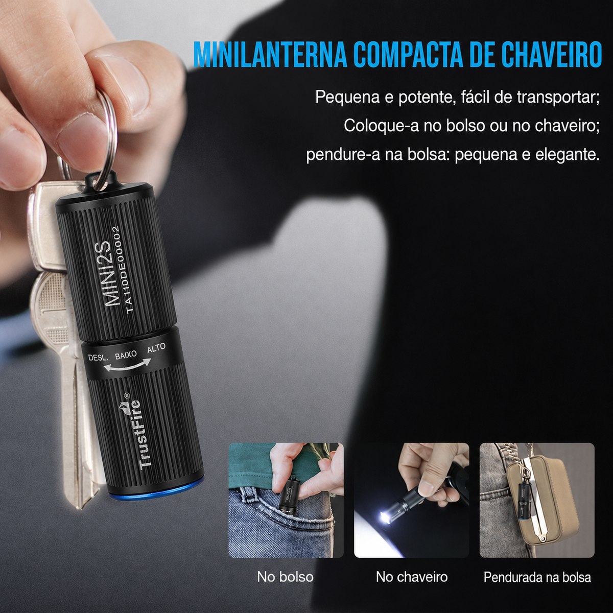 Lanterna Mini MINI2S 220LM Recarregável TrustFire
