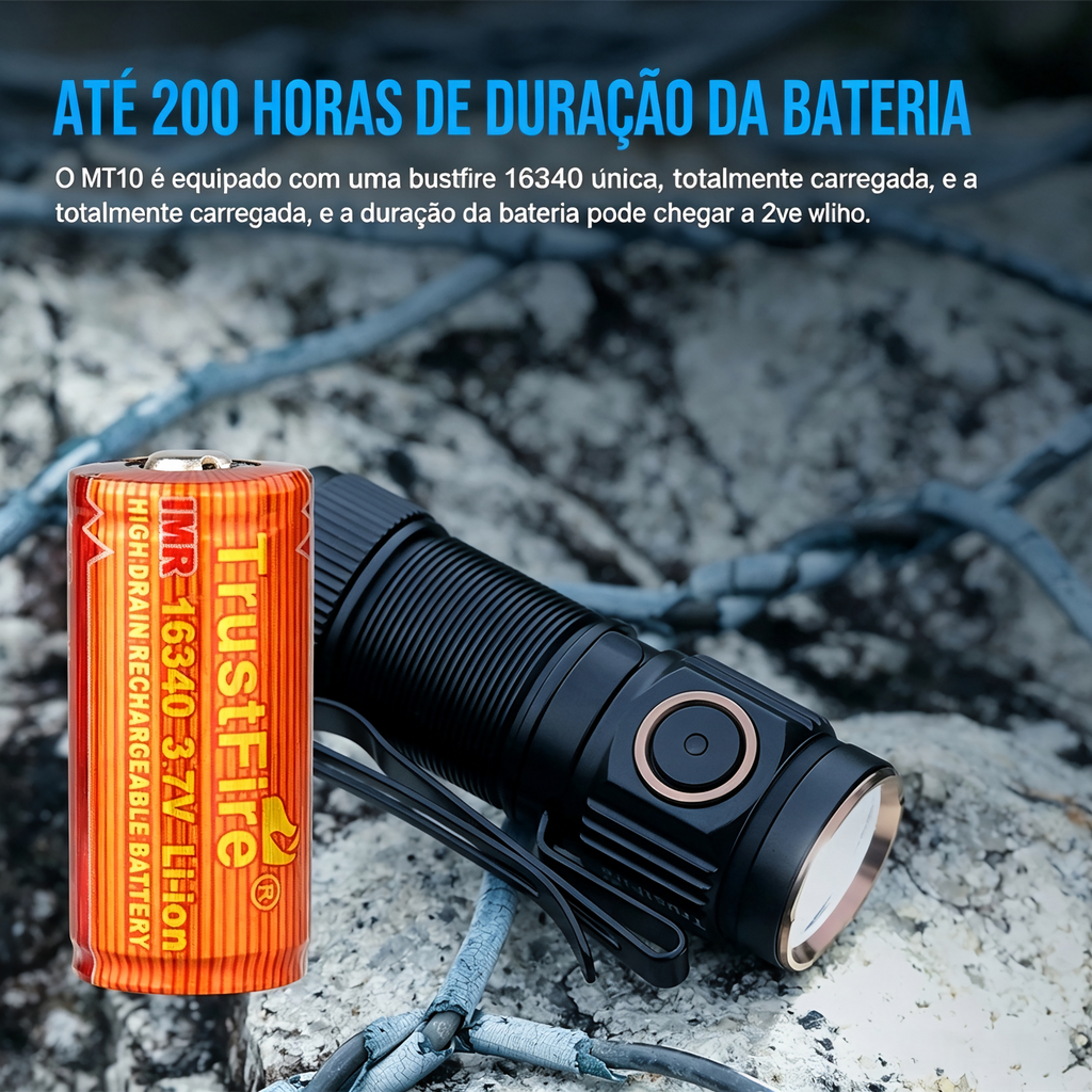 Lanterna de Bolso MT10 1000LM Recarregável USB Type-C TrustFire