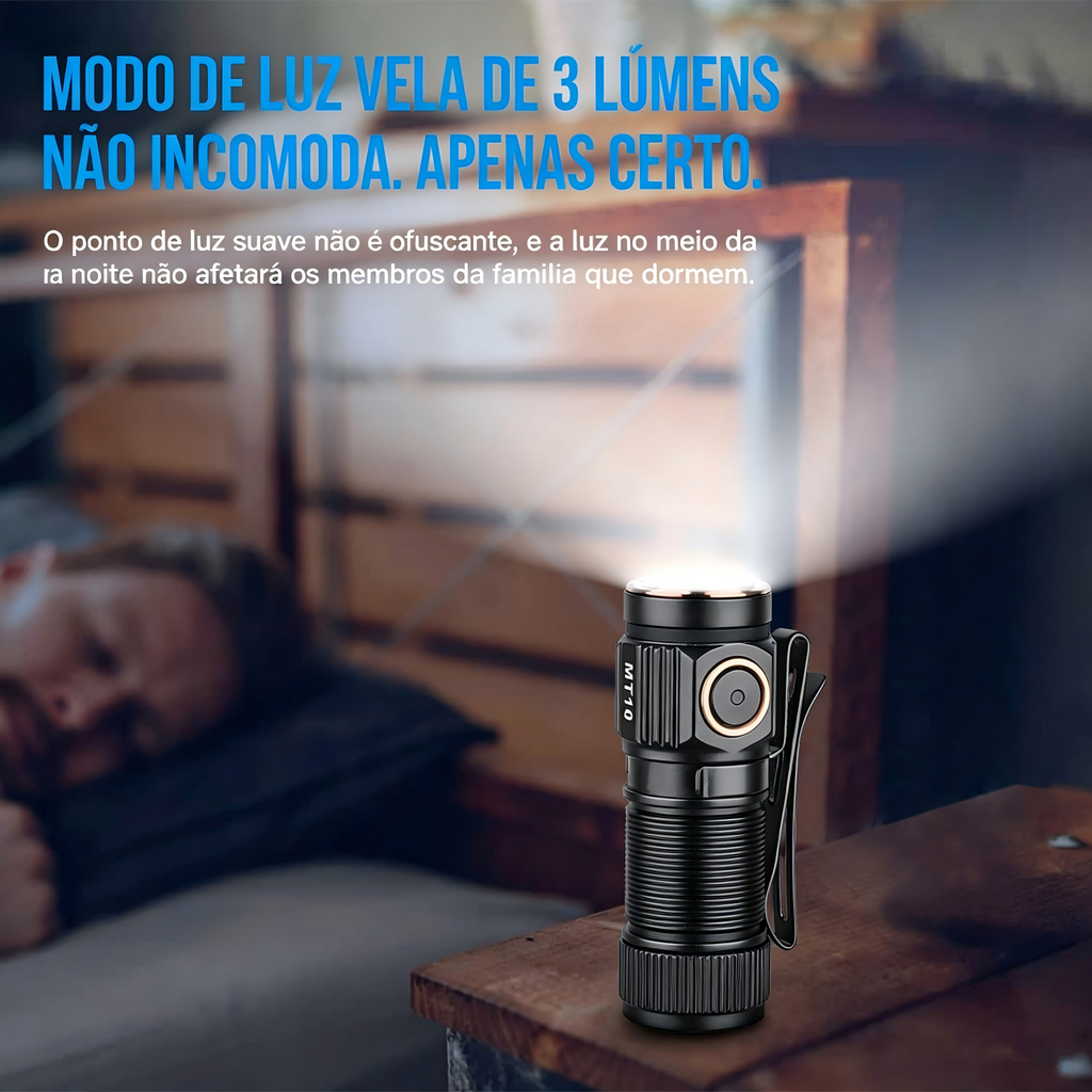 Lanterna de Bolso MT10 1000LM Recarregável USB Type-C TrustFire