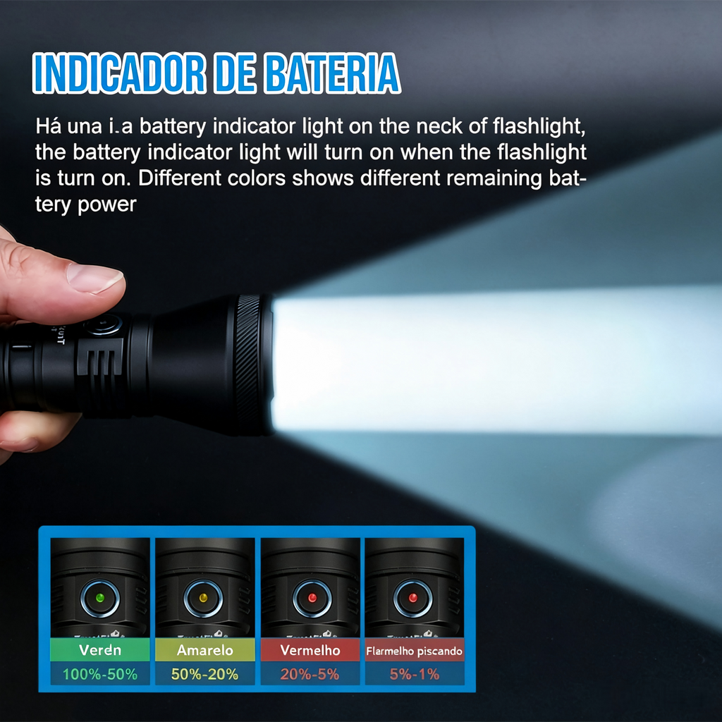 Lanterna Tática T40R 1800LM Recarregável USB-C TrustFire