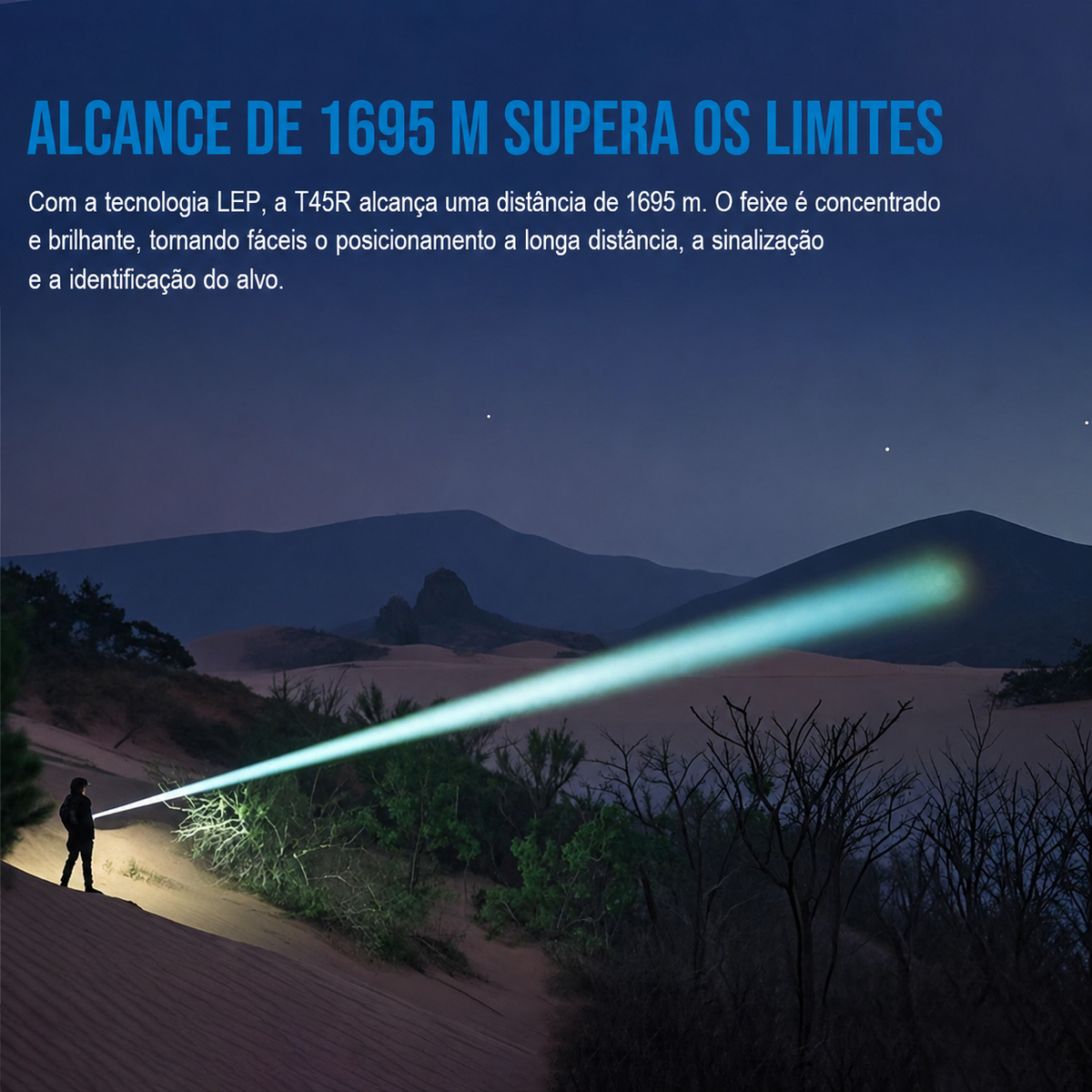 Lanterna Tática T45R Longo Alcance 650LM TrustFire