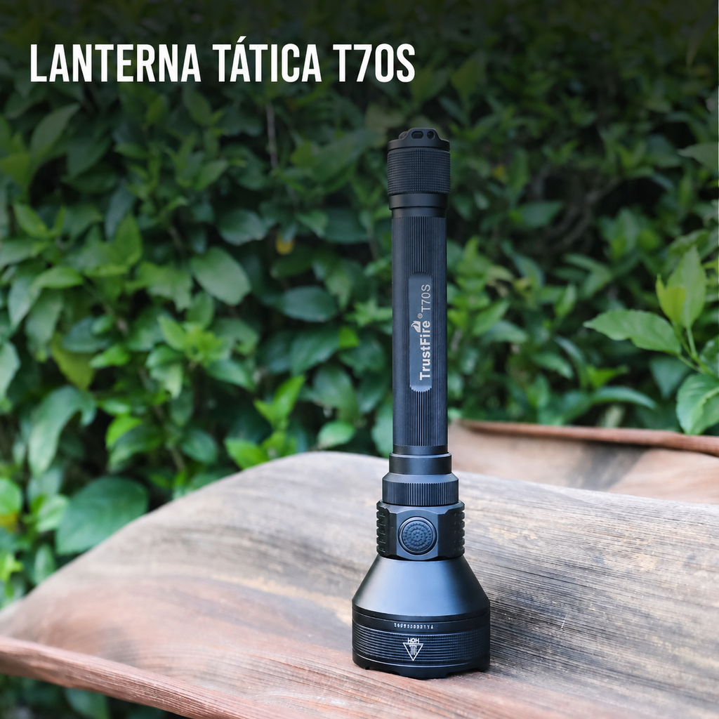 Lanterna Tática T70S Longo Alcance 2350LM TrustFire (Pacote Completo)