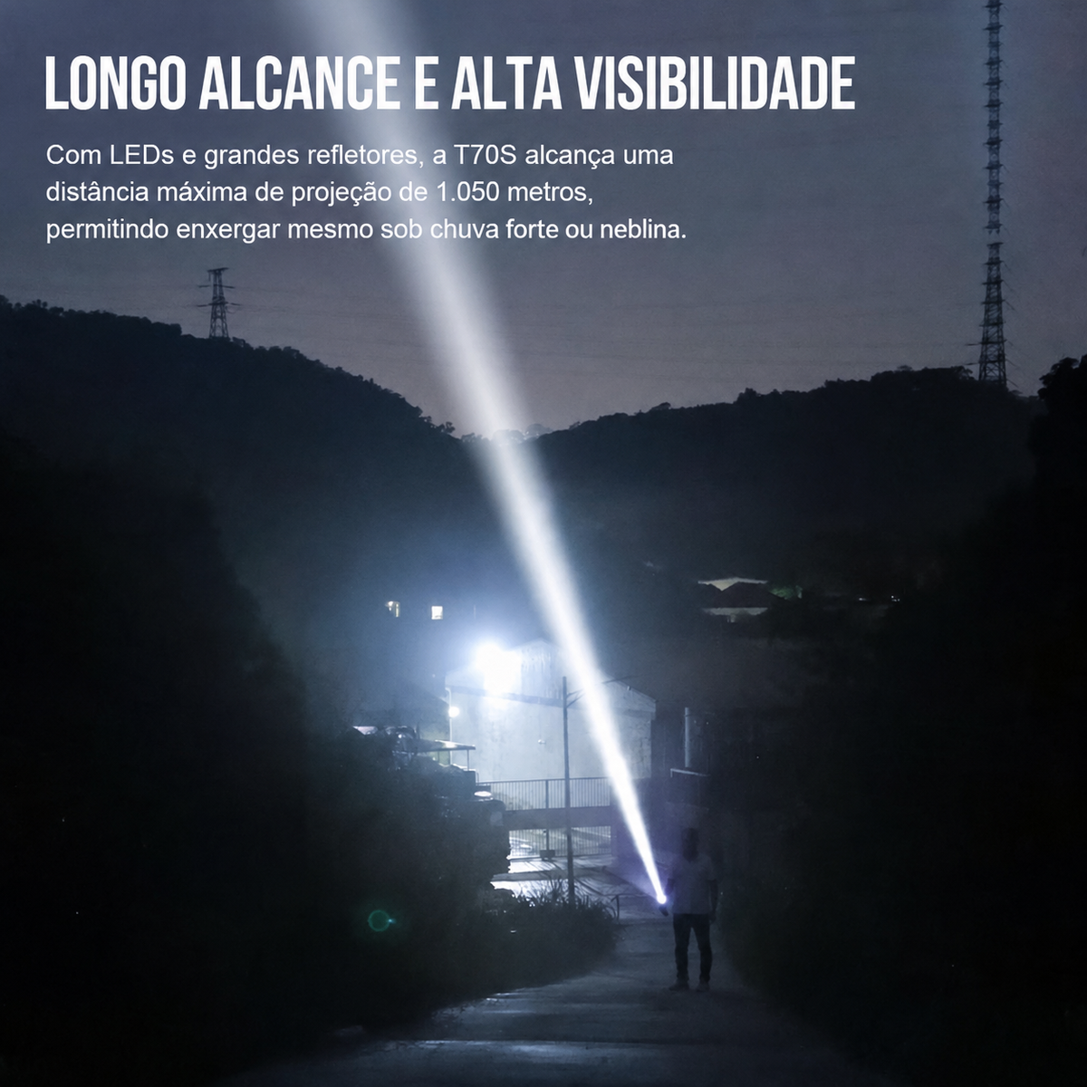Lanterna Tática T70S Longo Alcance 2350LM TrustFire (Pacote Completo)