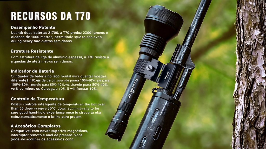 Lanterna Tática T70 Longo Alcance 1800LM TrustFire