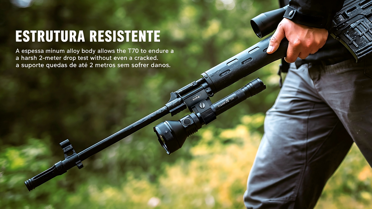 Lanterna Tática T70 Longo Alcance 1800LM TrustFire