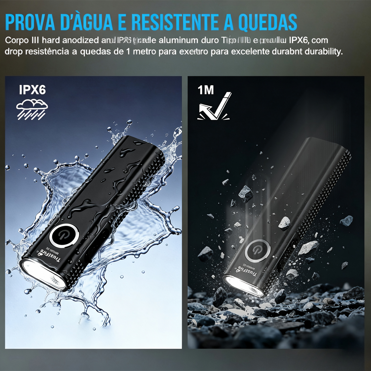 Lanterna EDC MINIX6-SE 1500LM com Luz UV Recarregável USB-C TrustFire