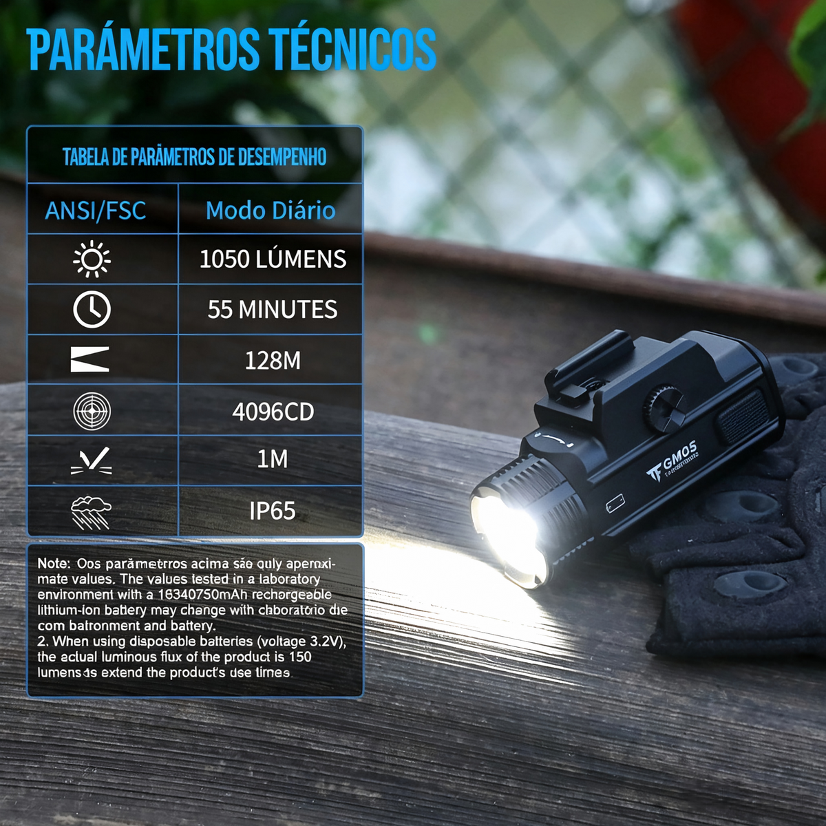 Lanterna Tática GM05 1050LM TrustFire | Lanterna de Arma