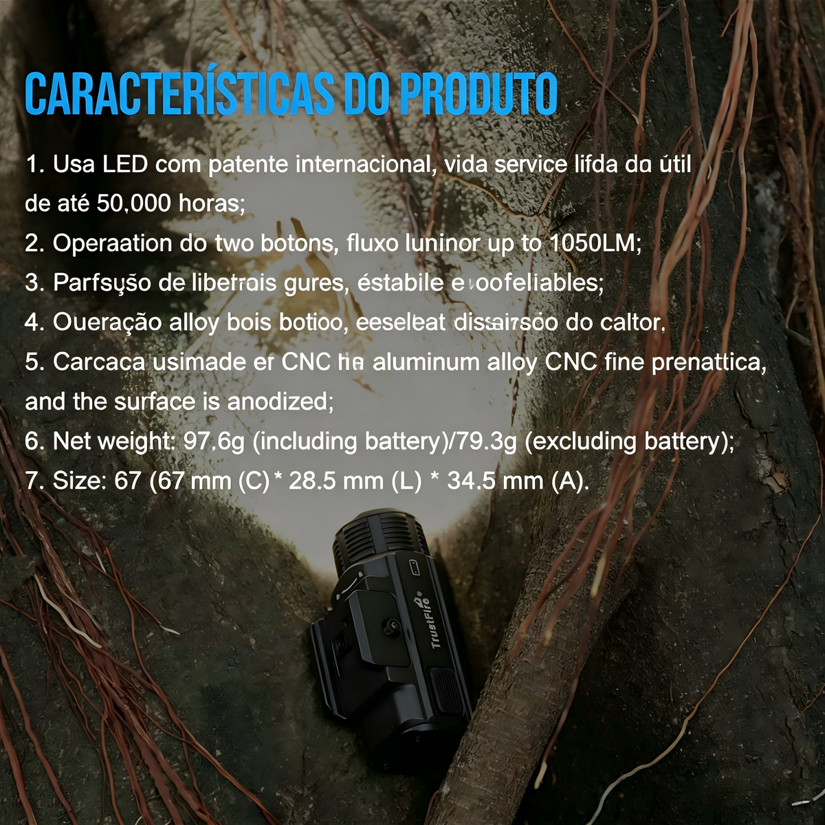 Lanterna Tática GM05 1050LM TrustFire | Lanterna de Arma