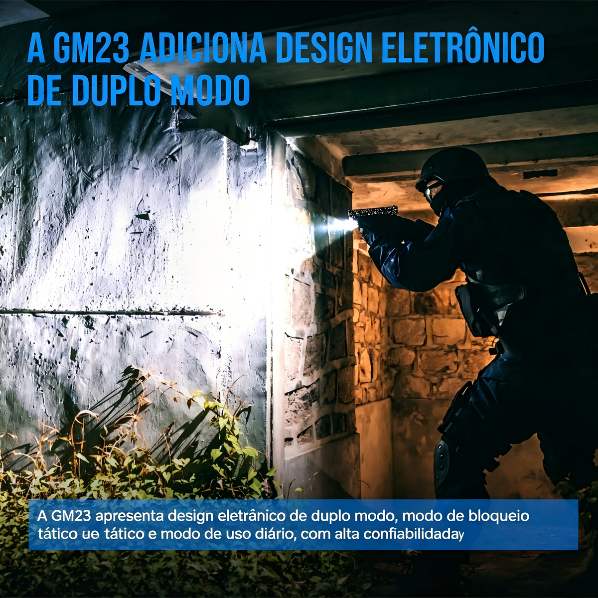 Lanterna Tática GM23 Preta 800LM TrustFire | Lanterna de Arma