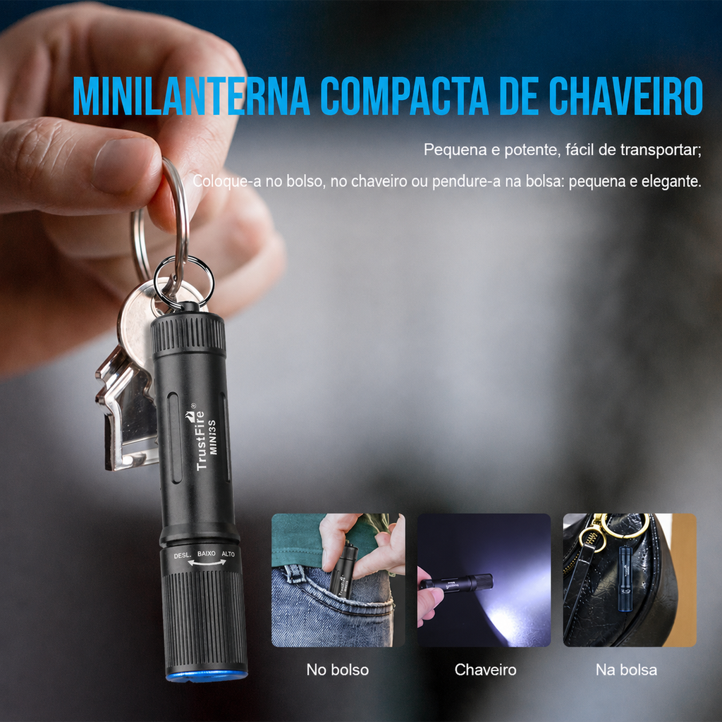 Lanterna Mini MINI3S 235LM Recarregável TrustFire