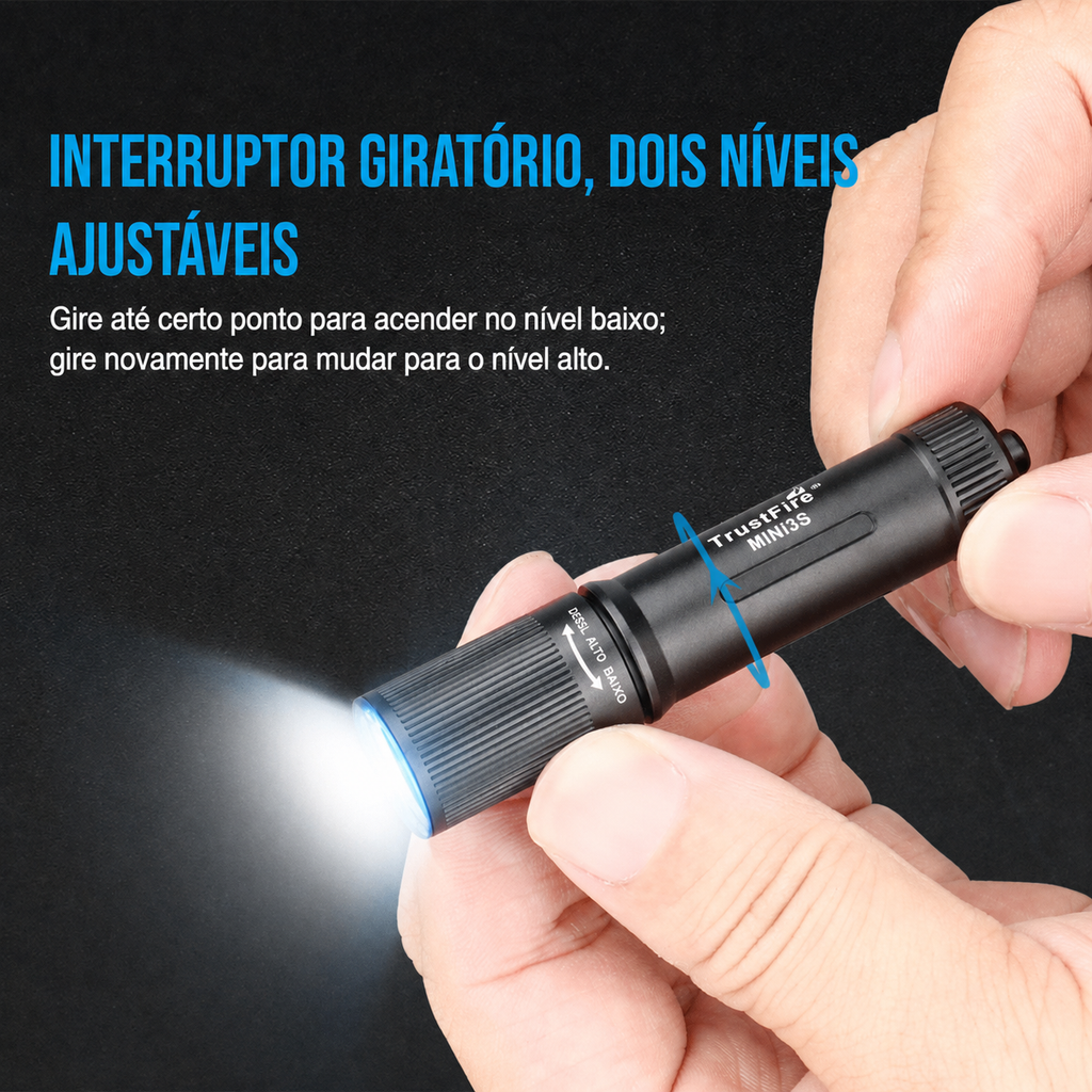 Lanterna Mini MINI3S 235LM Recarregável TrustFire