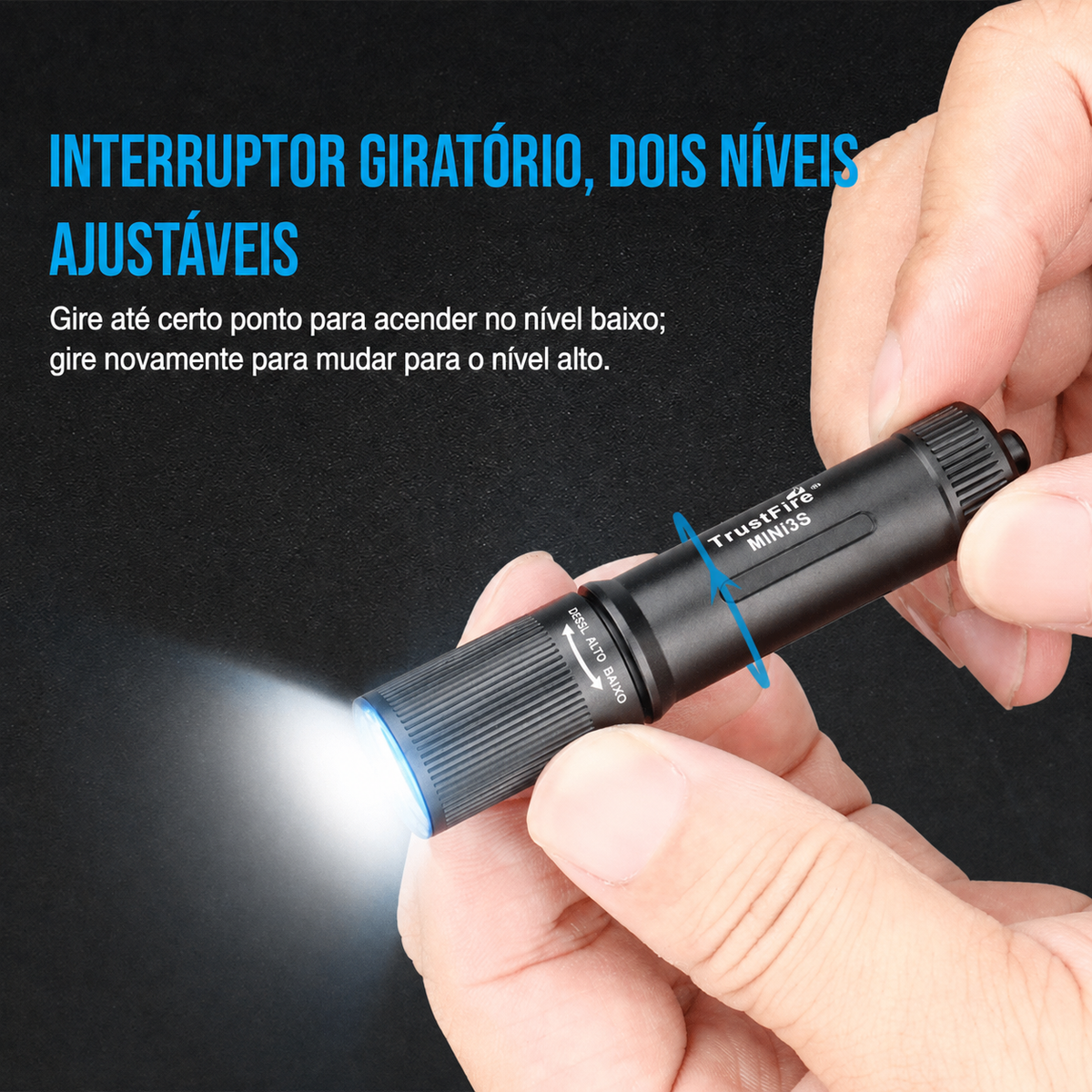 Lanterna Mini MINI3S 235LM Recarregável TrustFire