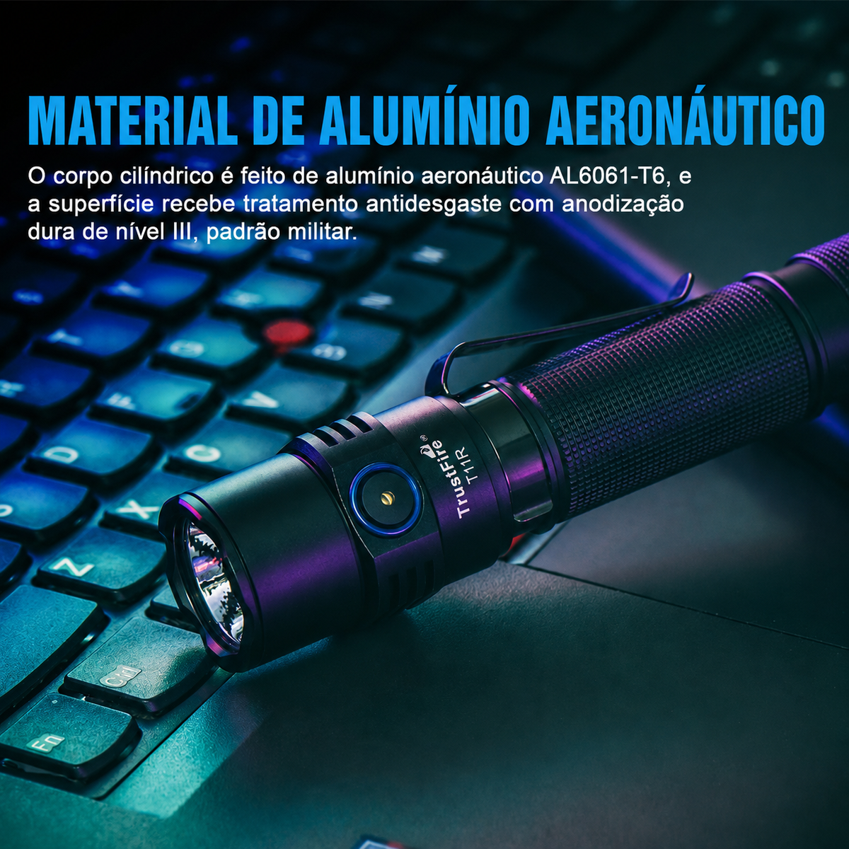 Lanterna Tática T11R 1800LM Recarregável USB-C TrustFire